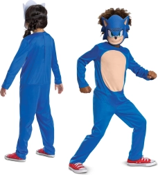 Costume per bambini SONIC the Hedgehog con maschera 7–8 anni (altezza 127–136 cm)