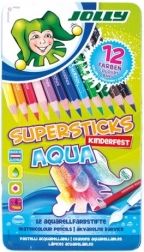 Matite acquerellabili JOLLY Supersticks Aqua 12 colori in scatola di metallo