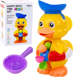 Giocattolo da bagno interattivo paperella con mulino ad acqua e ventose