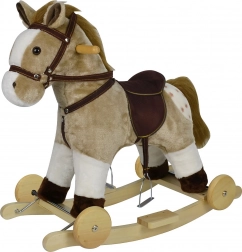 Cavallo a dondolo Chipolino su ruote beige