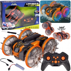 Auto RC acrobatico anfibio 2-in-1 – va su terra e acqua, ruote LED