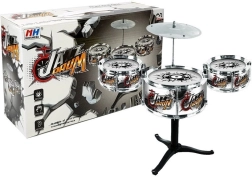 Batteria per bambini con 3 tamburi e piatto