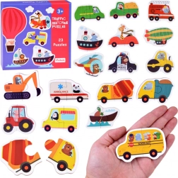 Puzzle per bambini a due pezzi Trasporti – 23 puzzle educativi con veicoli
