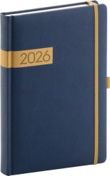 Agenda giornaliera Twill blu-oro 2026