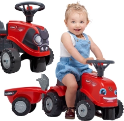 Trattorino spingi-piedi BABY CASE IH con rimorchio e accessori