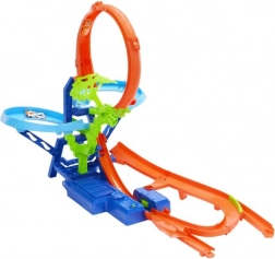 hot wheels stunt tracks collisione in aria – pista da corsa con loop e acceleratore