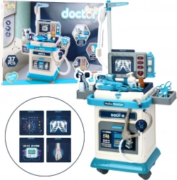 Carrellino medico per bambini con luci e suoni, 37 pezzi