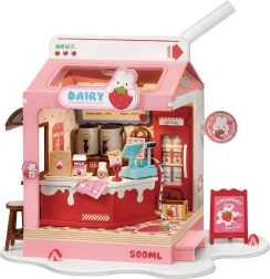 Robotime miniatura casetta Milk Bar Strawberry