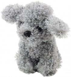 Barboncino peluche miniatura grigio 20 cm