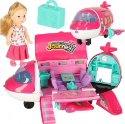Aereo per bambole 2 in 1 con accessori rosa