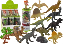 Set di figurine di dinosauri in tubo con accessori – 12 pz
