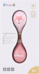 Maracas in legno a doppia faccia con volpe Polar B