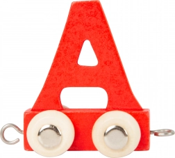 Vagone in legno Small Foot con lettera A – alfabeto colorato