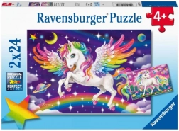 Puzzle Ravensburger – unicorno e pegaso 2×24 pezzi