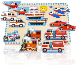 Puzzle sonori in legno - Veicoli