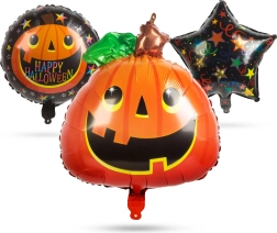 Set di palloncini in foil di Halloween a forma di zucca - 5 pezzi