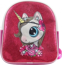 Zainetto per bambini con unicorno, rosa scintillante