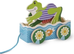 Giocattolo di legno da traino corse delle rane