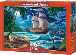 Puzzle 1500 pezzi – Nave e spiaggia Prima notte Nuova terra