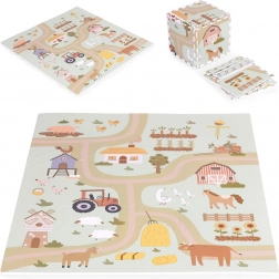 Grande tappetino in schiuma EVA per bambini Fattoria 90,5x90,5 cm 21 pezzi ECOTOYS