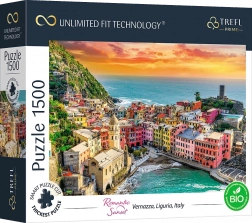 Puzzle TREFL Tramonto romantico: Vernazza, Liguria, Italia 1500 pezzi