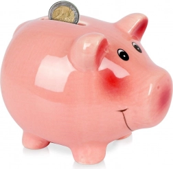 Salvadanaio in ceramica a forma di maialino 12 cm