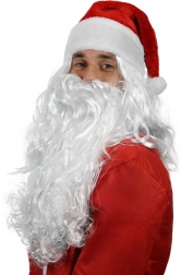 Parrucca di San Nicola con barba per adulti