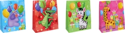 Busta regalo L per bambini 32 × 44 × 11 cm con animaletti