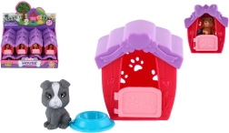 Casetta di plastica per cucciolino con ciotola, 6 × 7 cm