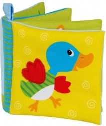 Libro frusciante colorato in cotone con fischietto Animali