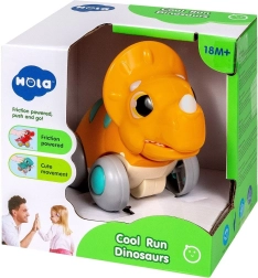 Dinosauro interattivo in plastica su ruote con trazione e mascella mobile