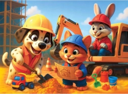 puzzle in legno wooden city squadra allegra, 40 pezzi