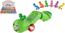Bruco in plastica a carica con ruote 13 cm – giocattolo trainabile per bambini in 6 colori
