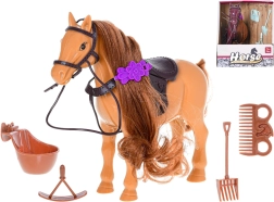 Cavallo di plastica 17 cm con accessori per la cura e l’equitazione