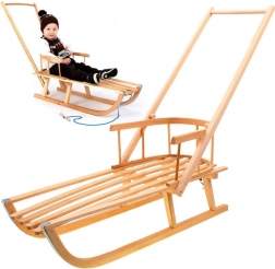 Slitte in legno con schienale per bambini