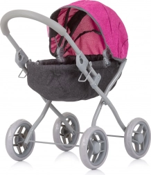 Carrozzina profonda per bambole Chipolino Daisy Grey/Pink