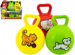 pallina con manico e sonaglio i miei primi animaletti, 10 cm