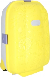 Trolley da cabina per bambini con ruote LED e spazio per il nome – giallo