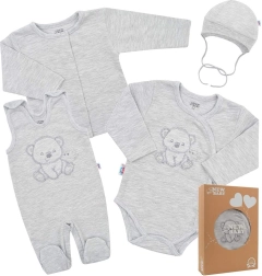 Set di avvio per neonati per la maternità New Baby Sweet Bear, grigio, 4 pezzi