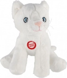 Gattina di peluche con suono 15 cm – bianca