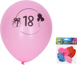 Palloncini gonfiabili 30 cm con numero 18 – set da 5 pezzi