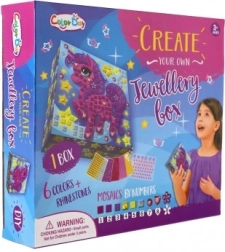 Set creativo portagioie unicorno con mosaico con accessori in scatola 29x25,5x6 cm