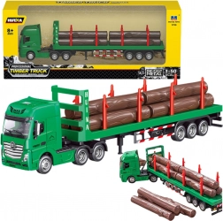 Modello di camion per il trasporto di legno Huina 1:50 verde