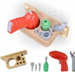 Set di attrezzi Masterkidz con trapano e 8 elementi per lavagna scientifico-creativa STEM