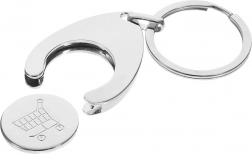 Portachiavi in metallo 2 in 1 con gettone per carrello della spesa