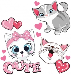 Adesivi carini gatti da stiro adesivo foglio