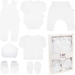 Set neonato per ospedale New Baby I AM bianco, taglia 62