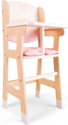 Seggiolone in legno per bambole con cuscinetto