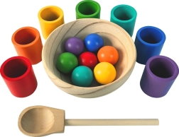 2Kids Toys palline e coppette arcobaleno – set montessori 7 colori
