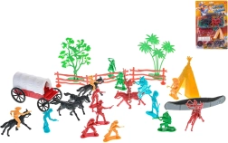 Set da gioco western con figurine, carrozza e accessori – 31 pezzi